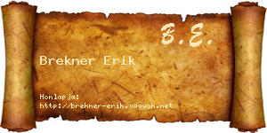 Brekner Erik névjegykártya